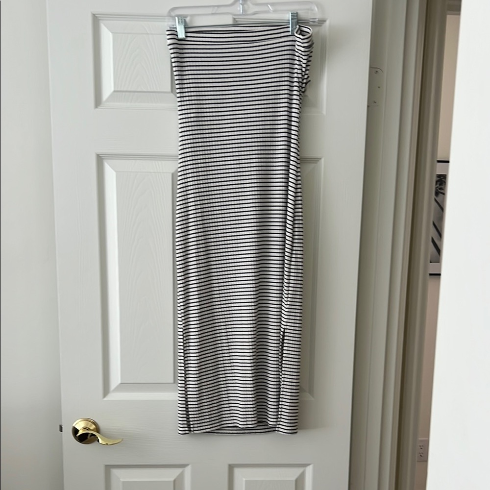 Black and White Striped Maxi Dress